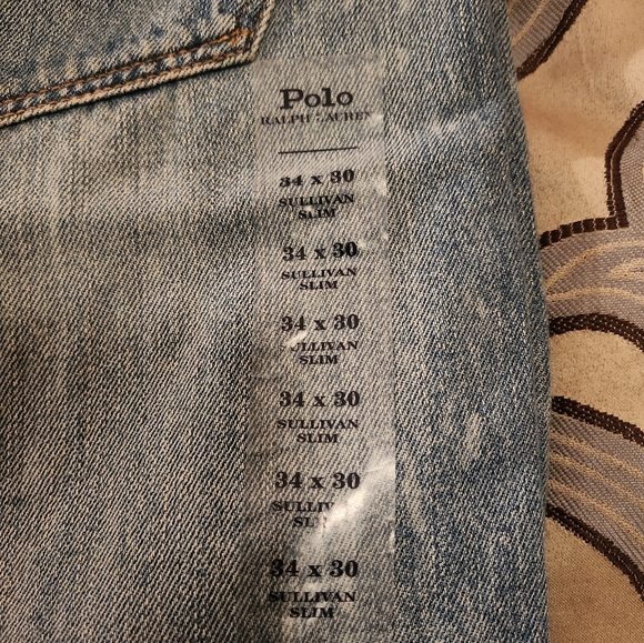 SOLD! Polo Ralph Lauren Mens Sulivan Slim Patchwork Bandana Distressed Jean 3430 - Picture 4 of 12